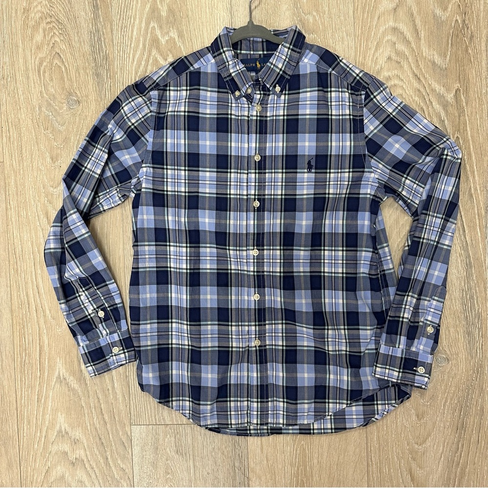 Ralph Lauren blue button down shirt